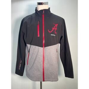 Franchise Club NCAA Alabama Crimson Tide Jacket Mens Small Black Softshell Zip